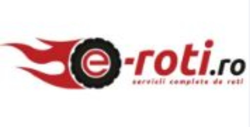 roata neagra in flacari si scrie e-roti,ro este un logo de prezentare firma